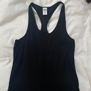 PINK racer back tank top (black)